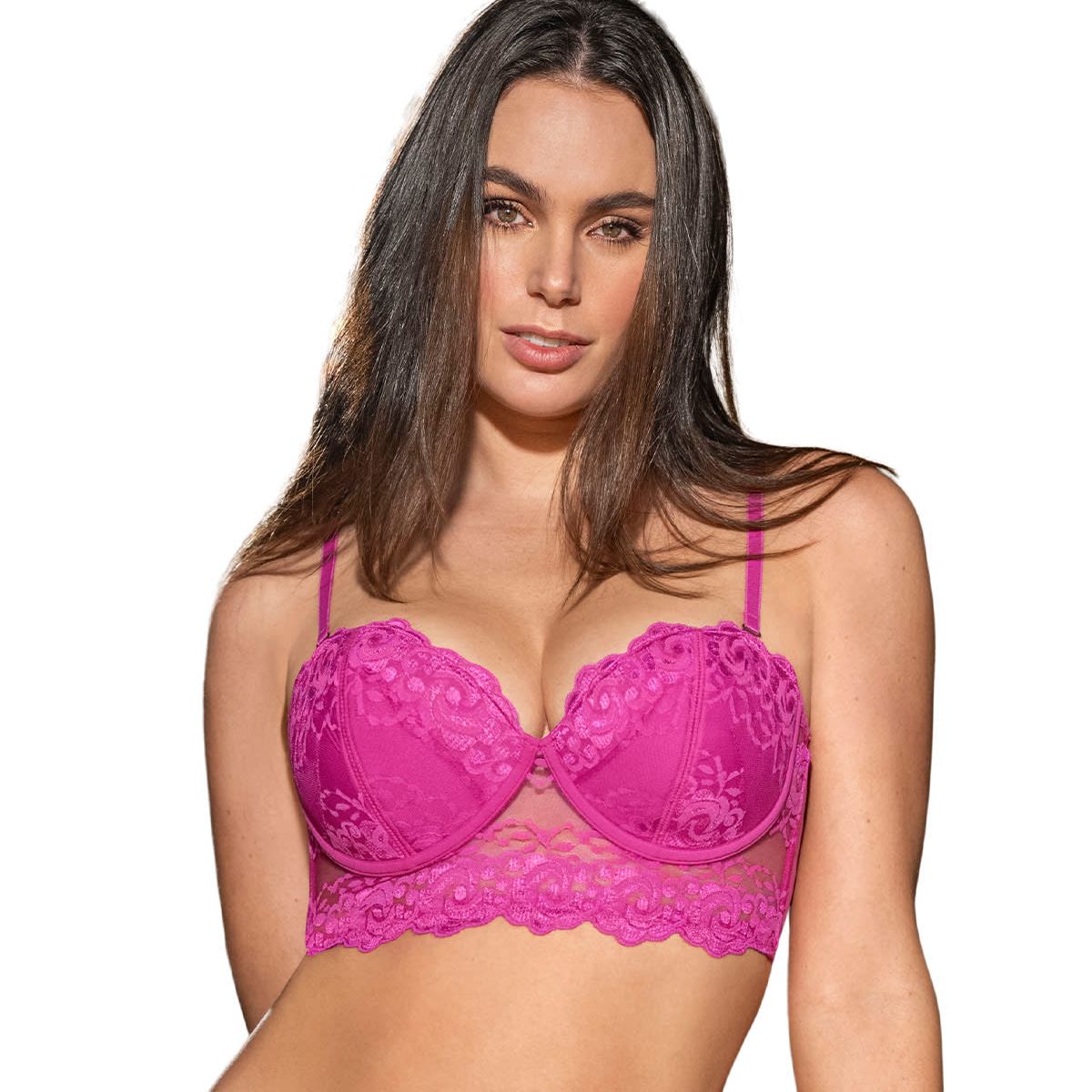 LEONISA - Sostén tipo Bustier de Realce Suave 011965 Fucsia