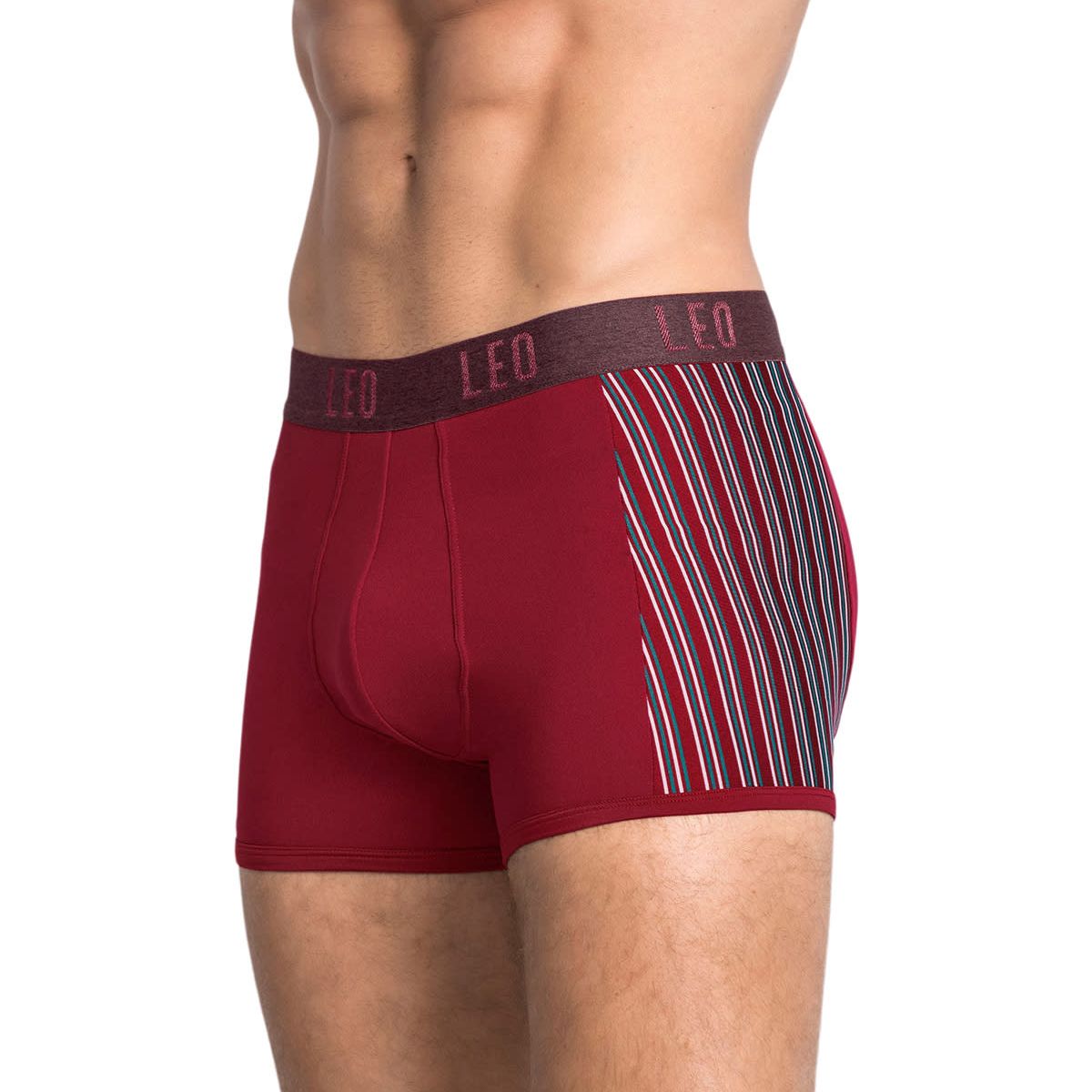 LEO - Bóxer corto con tecnología de ajuste perfecto en microfibra 033127 Guinda