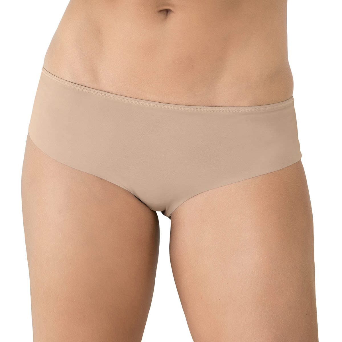 LEONISA - Calzón pantaleta descaderado en encaje y tela lisa 092004 Cafe Claro