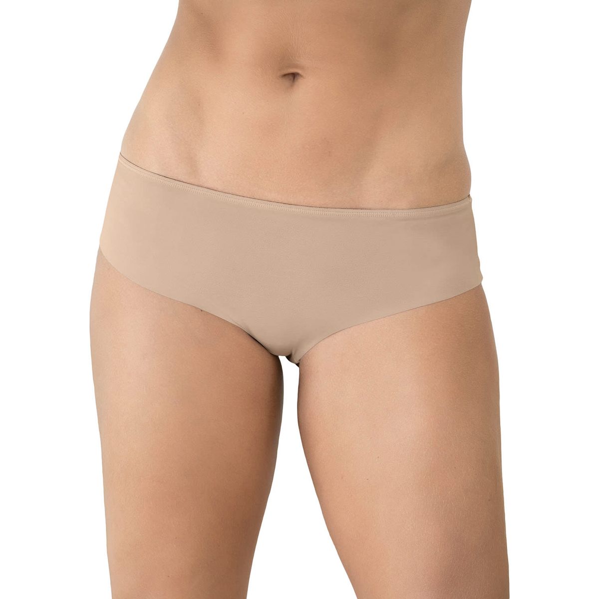 LEONISA - Calzón pantaleta descaderado en encaje y tela lisa 092004 Cafe Claro