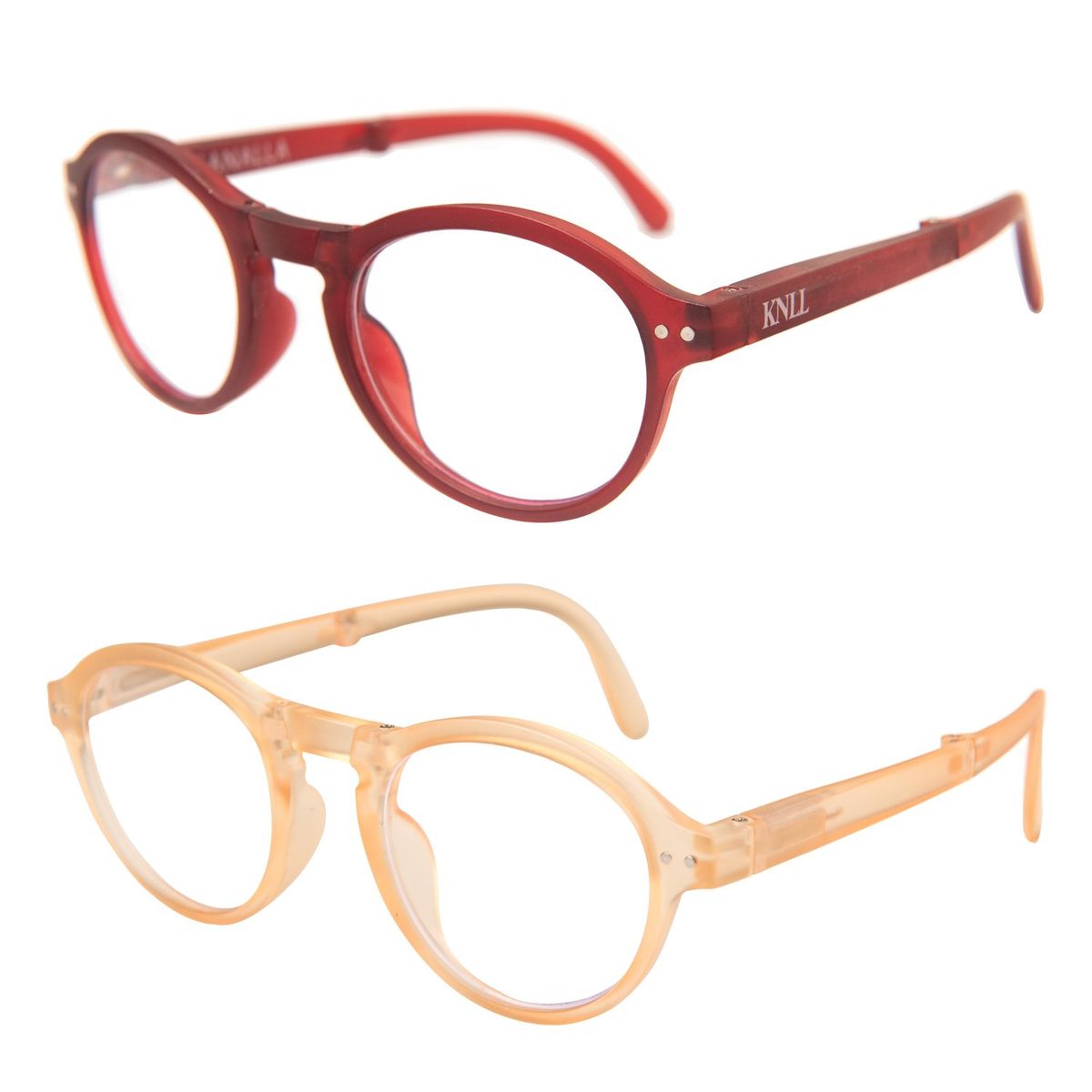 KANALLA - Pack 2 Lentes De Lectura Plegable Con Filtro Azul mod Naranjo /Rojo Oscuro 3.5