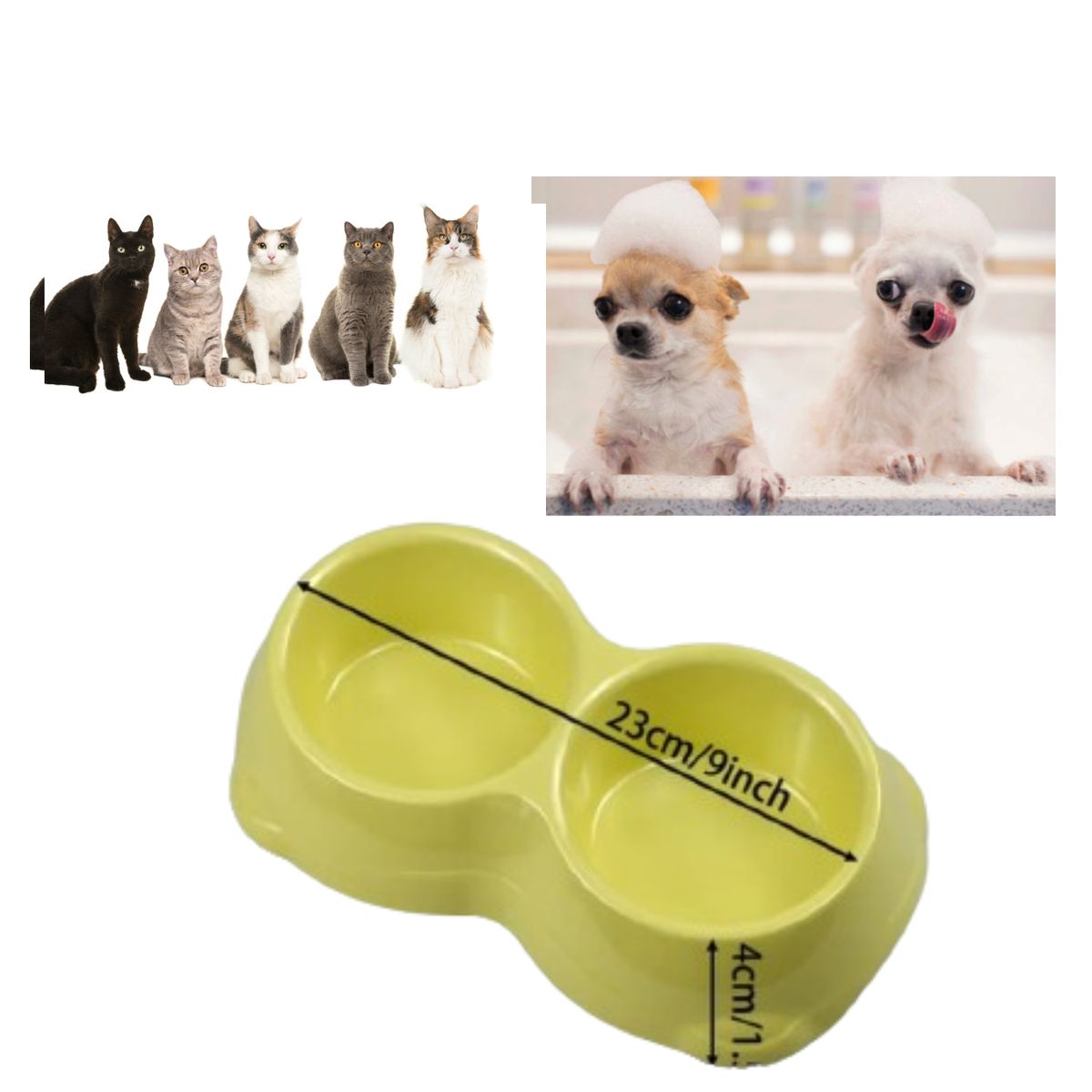 GENERICO - Comedero Bebedero Mascotas Plato Doble Agua Comida Gatos Perros