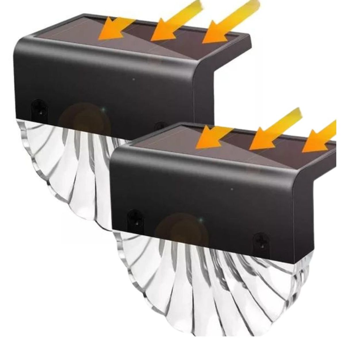 GENERICO - 2 LÁMPARA DE ESCALERA  BARANDA LED CARGA SOLAR NB48