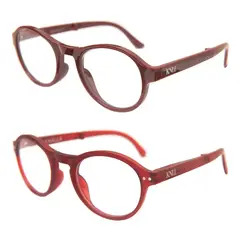 KANALLA - Pack 2 Lentes De Lectura Plegable Con Filtro Azul mod Café /Rojo Oscuro 2.5