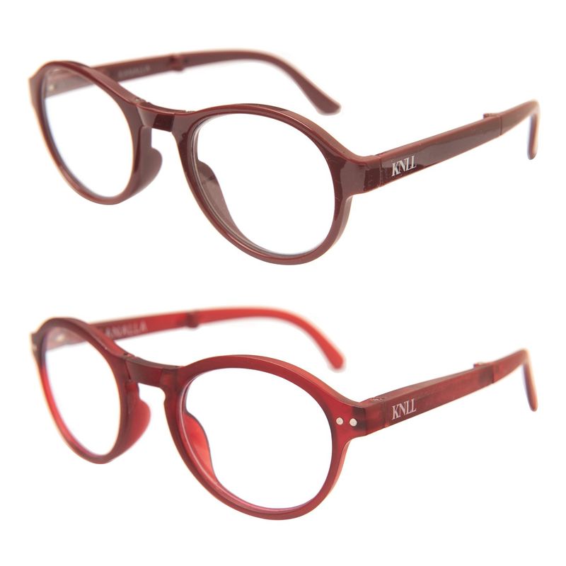 KANALLA - Pack 2 Lentes De Lectura Plegable Con Filtro Azul mod Café /Rojo Oscuro 3.0