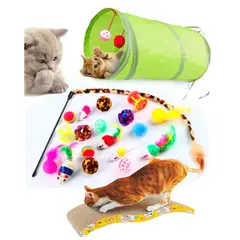 GENERICO - Set de 22 Juguetes Gatos, Rascador, Raton, AntiEstrés, Bolas