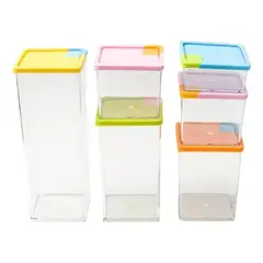 GENERICO - Set De 6 Contenedores Hermeticos De Plastico Cocina Despensa