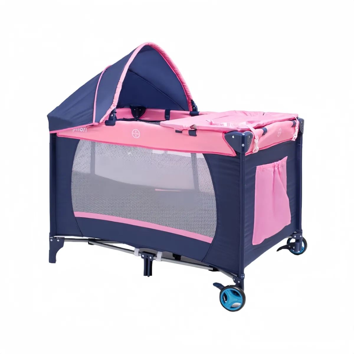 LUBABYCAS - Cuna Corral Con Mudador Mosquitero Colchón Rosada LuBabycas