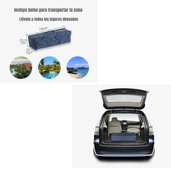 LUBABYCAS - Cuna Corral Con Mudador Mosquitero Colchón Rosada LuBabycas