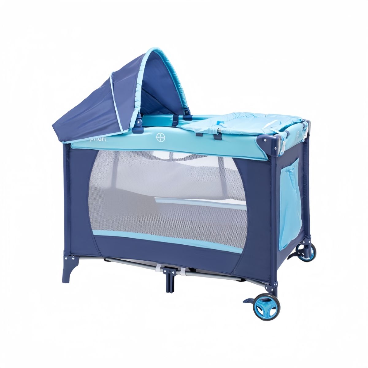 LUBABYCAS - Cuna Corral Con Mudador Mosquitero Colchón Azul LuBabycas