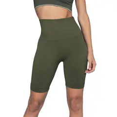 LEONISA - Short ciclista sin costuras control moderado en abdomen y muslos 195571 Verde Medio