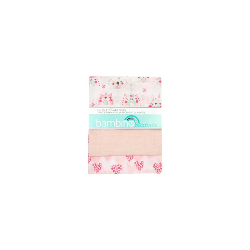 BAMBINO - Pañales Tutos De Muselina Unicornio Arcoiris Bambino