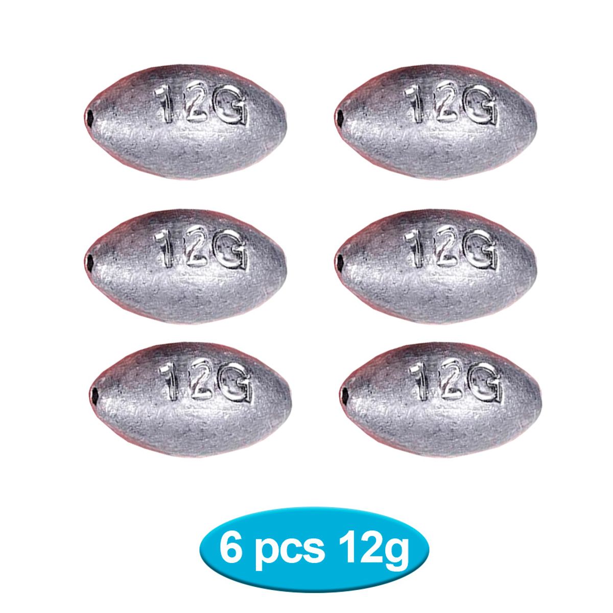 GENERICO - Pack 6 Plomos De Pesca Para Armadas De Lenguado De 12g