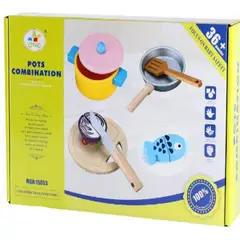 GENERICO - Juguete Set De Ollas De Madera Para Niños