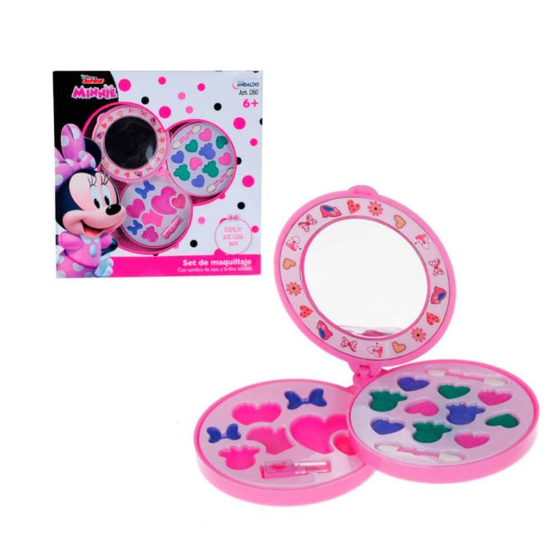 ANSALDO - Set Circular 3 Niveles De Maquillaje Y Espejo Minnie