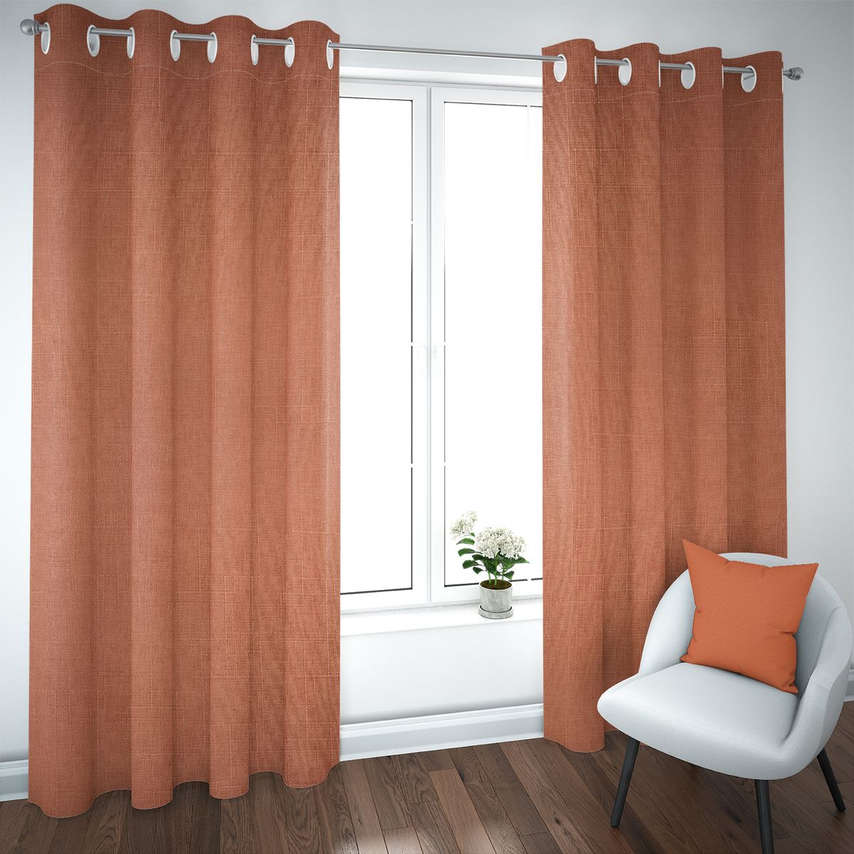 ELIZABETH PEPER - Set de Cortinas Blackout 2 Paños de 140 x 220 cm Naranja