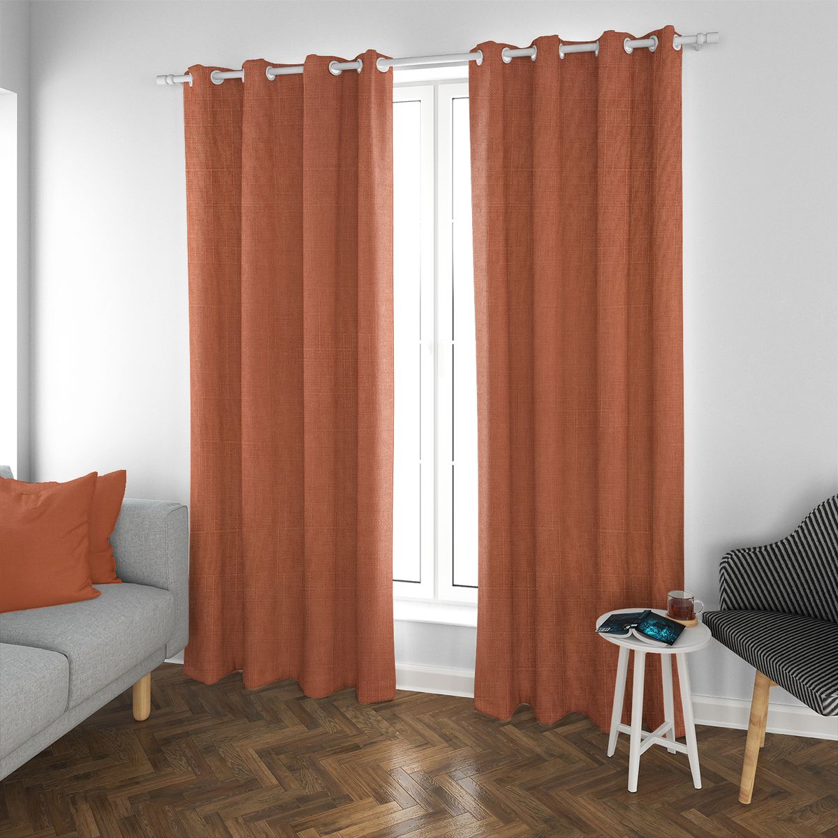 ELIZABETH PEPER - Set de Cortinas Blackout 2 Paños de 140 x 220 cm Naranja