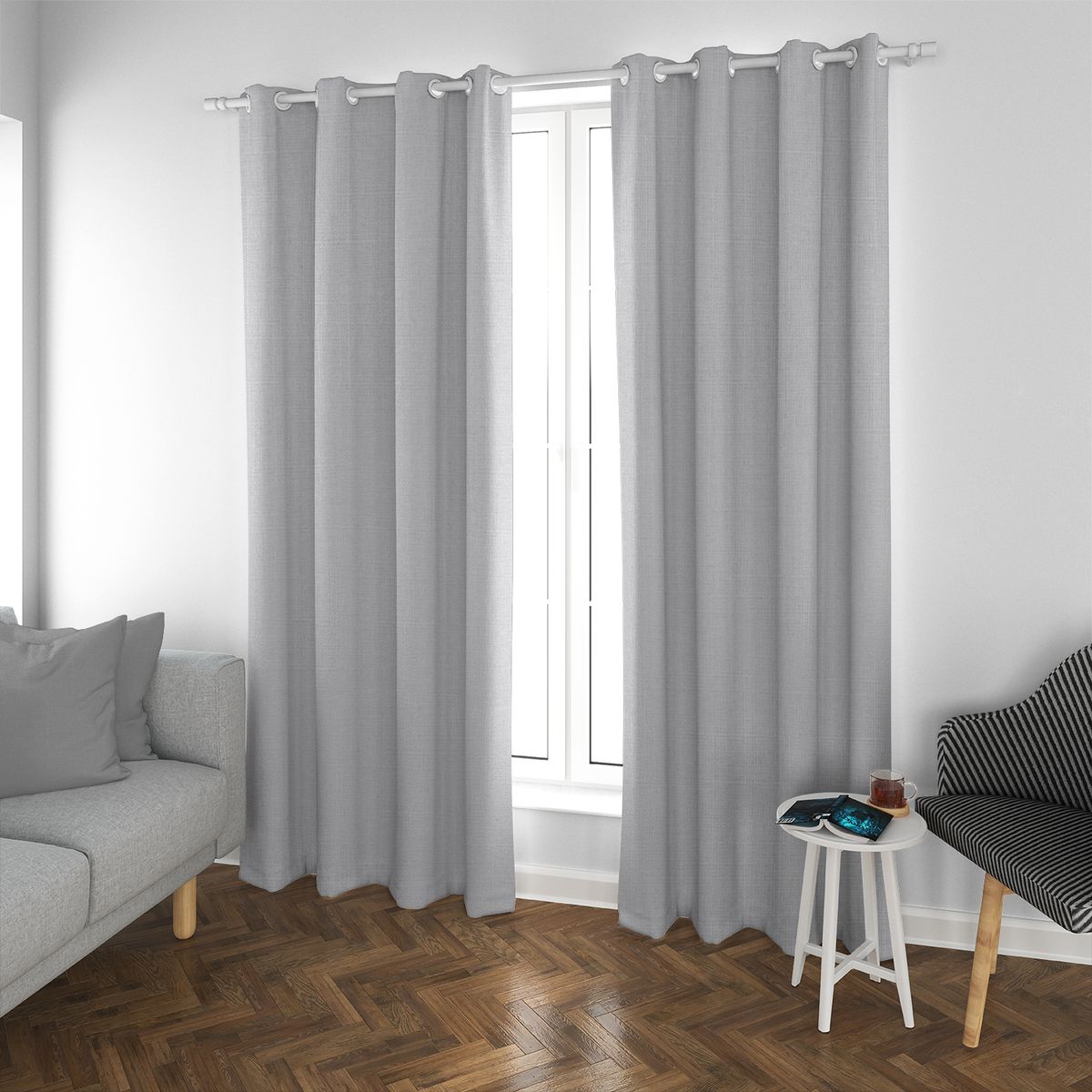 ELIZABETH PEPER - Set de Cortinas Blackout 2 Paños de 140 x 220 cm Gris Perla