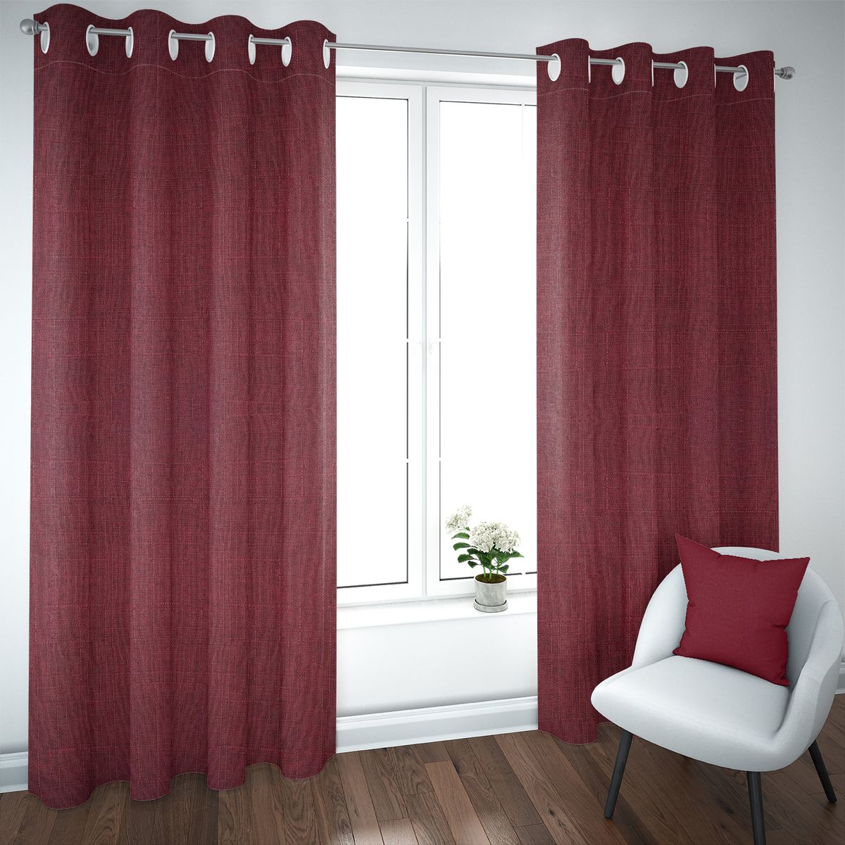 ELIZABETH PEPER - Set de Cortinas Blackout 2 Paños de 140 x 220 cm rojo vino
