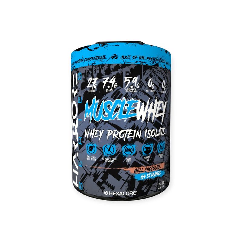 HEXACORE - PROTEINA MUSCLE WHEY 4.8LB 64 SV CHOCOLATE - HEXACORE