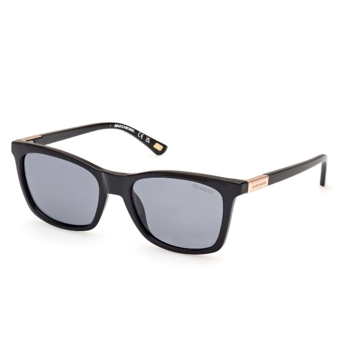 SKECHERS - Lentes de Sol Negro Brillante Polarizados Skechers