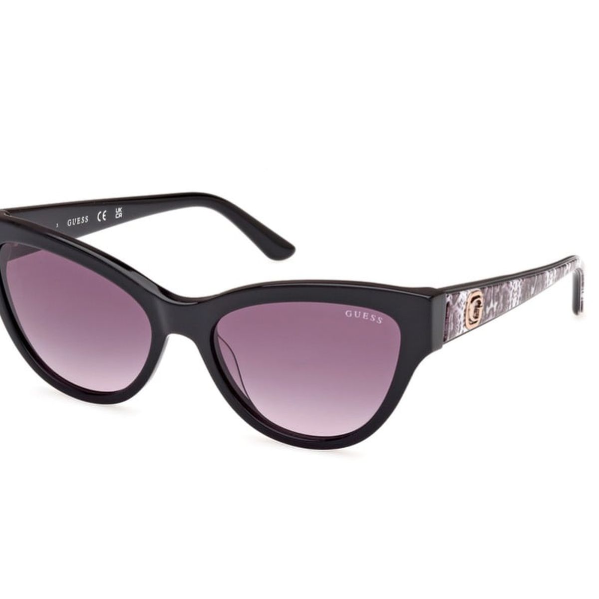 GUESS - Lentes de Sol Negro Brillante Degradé Guess