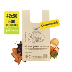 GENERICO - Bolsa Camiseta - Biodegradable & Compostable - 42x50 - 500 unidades