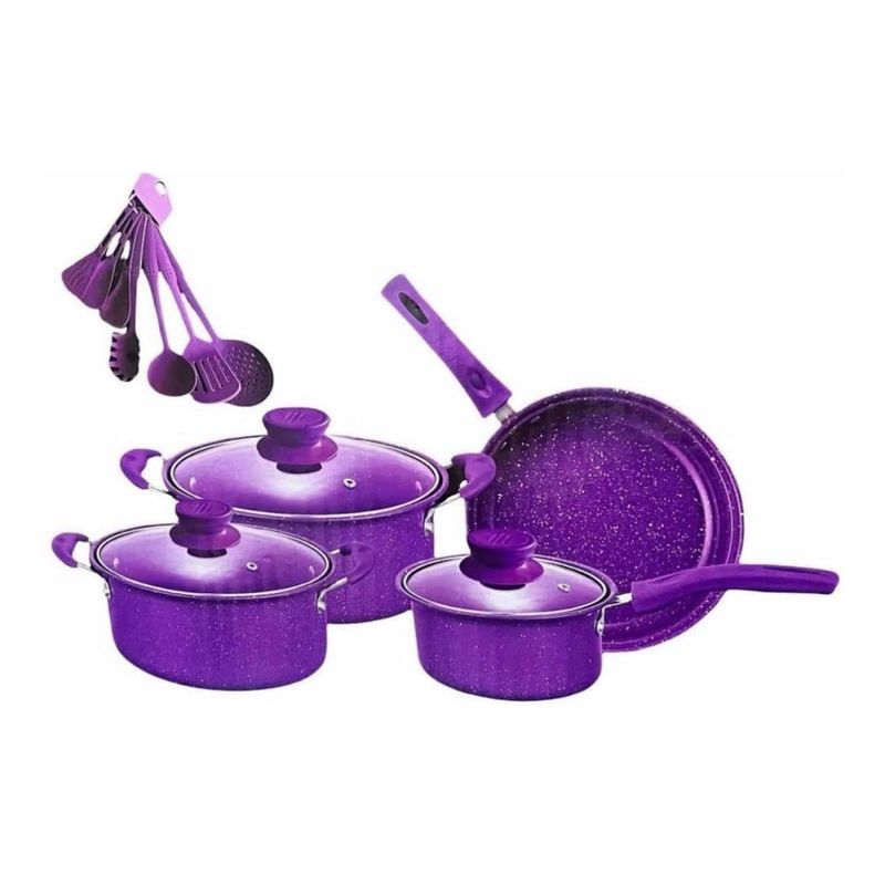 GENERICO - Bateria de cocina antiadherente 14 pcs ollas sarten