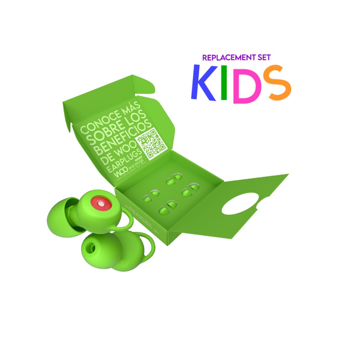 WOO EARPLUGS - Woo Earplugs Experience Kids - Tapones Oídos Niños 20db - Verde