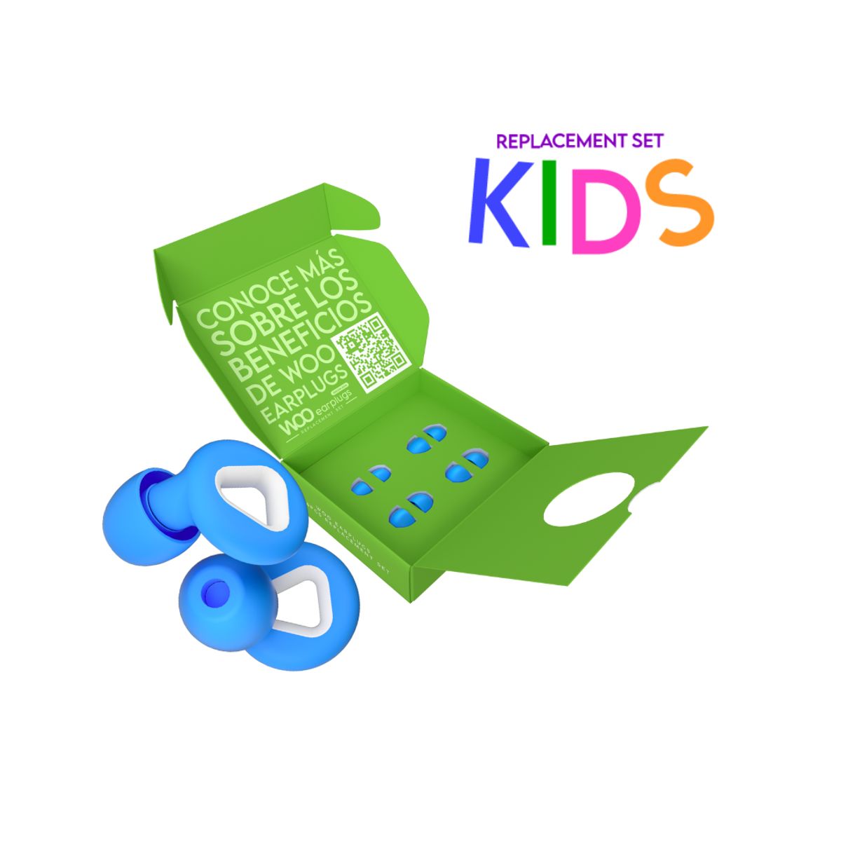 WOO EARPLUGS - Woo Earplugs Zen Kids - Tapones Oídos Niños Lavables 30db - Azul