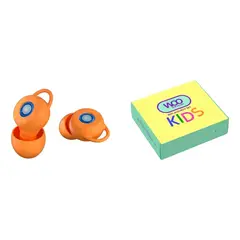 WOO EARPLUGS - Connect Kids - Tapones Oídos Niños Estudio 16db - Verde - Naranja