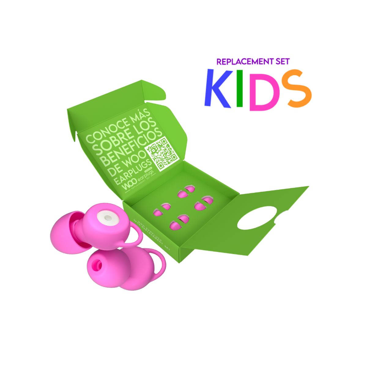 WOO EARPLUGS - Woo Earplugs Experience+ Plus Kids - Tapones Oídos Niño 27db - Rosa