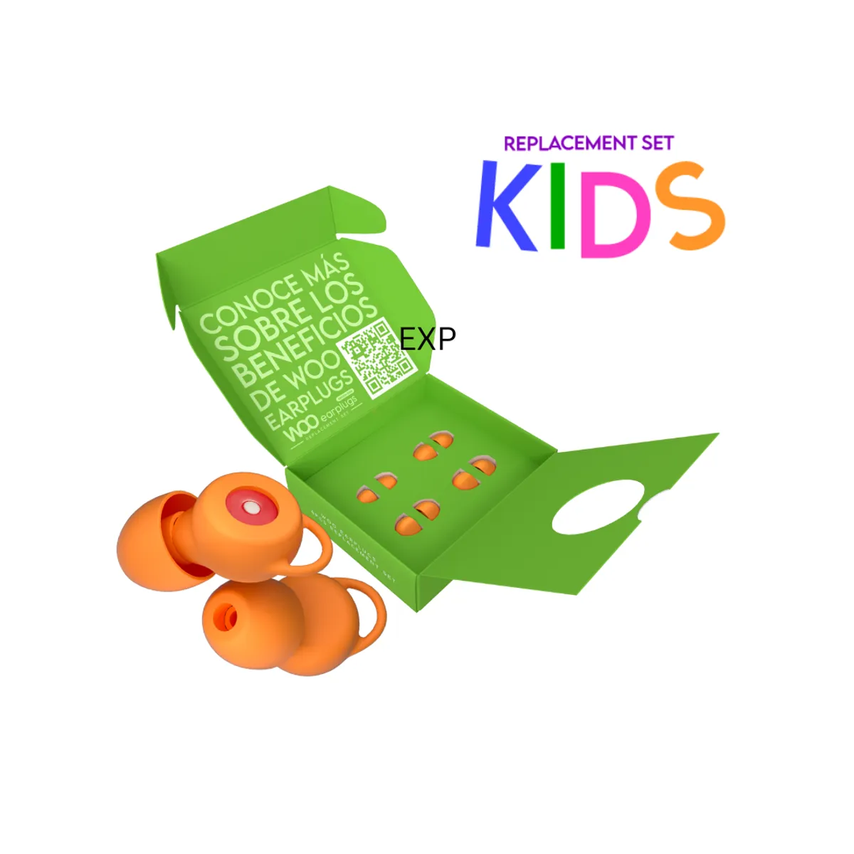 WOO EARPLUGS - Woo Earplugs Experience Kids - Tapones Oídos Niños 20db - Naranja