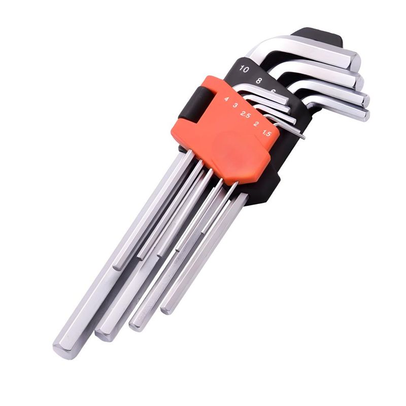 DBLUE - Juego 9 Llaves Allen de 1.5mm A 10 mm Profesional DBG1376 - Plateado