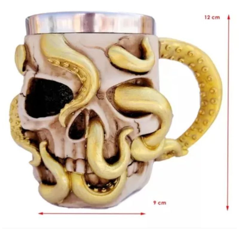 GENERICO - TAZON MUG CALAVERA  SNAKE ACERO 420CC AP91