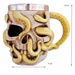 GENERICO - TAZON MUG CALAVERA SNAKE ACERO 420CC AP91