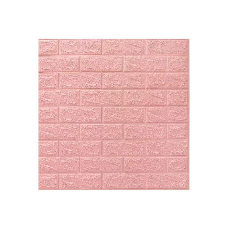 GENERICO - Pack 10 Laminas Papel Mural 3d Ladrillo Pared 77x70 Rosa