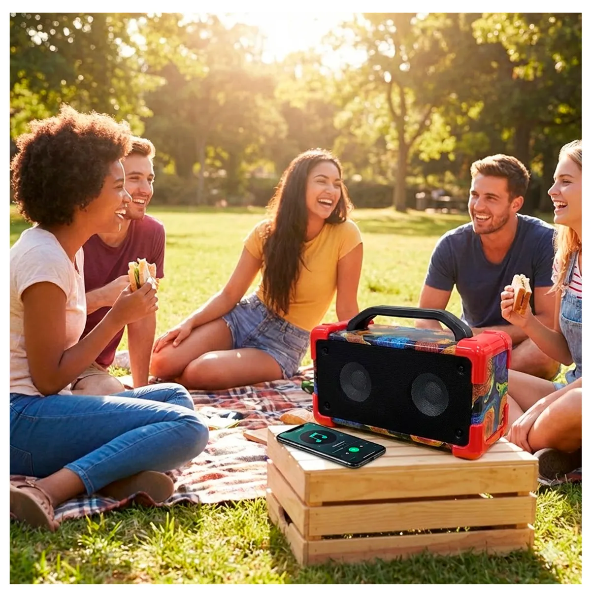 BOCCINI - PARLANTE BLUETOOTH 3 RECARGABLE ROJO