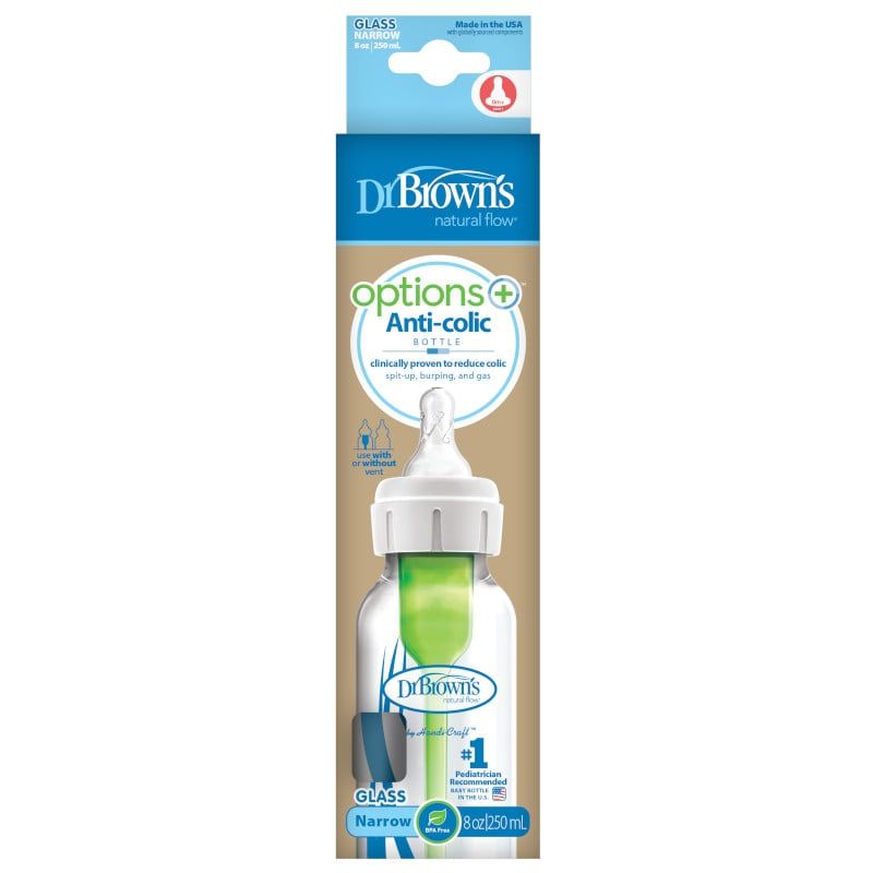 DR BROWNS - Mamadera Estándar Options+ Vidrio 250ml Dr Browns