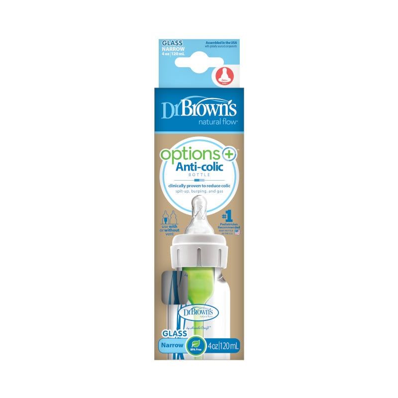 DR BROWNS - Mamadera Estándar Options+ Vidrio 120ml Dr Browns