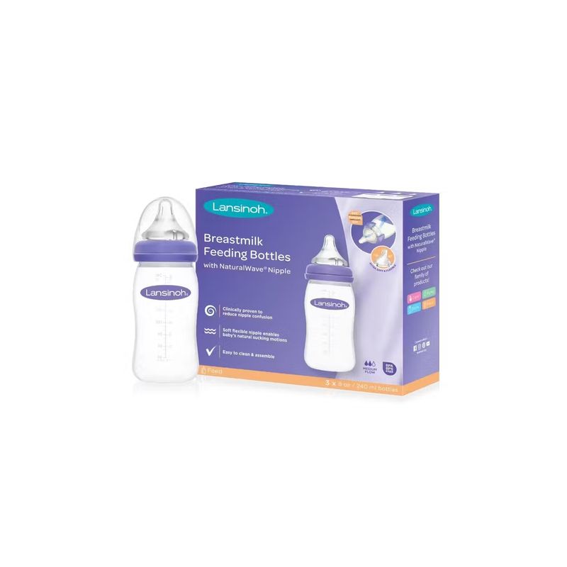LANSINOH - Mamadera De Lactancia Lansinoh 240 ml Violeta Transparente