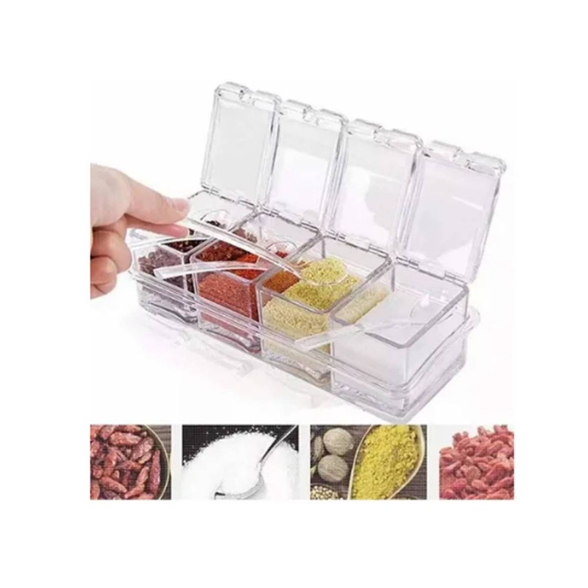 CRISTAL - Condimenteros Recipientes Para Especies 4 Unidades Cocina