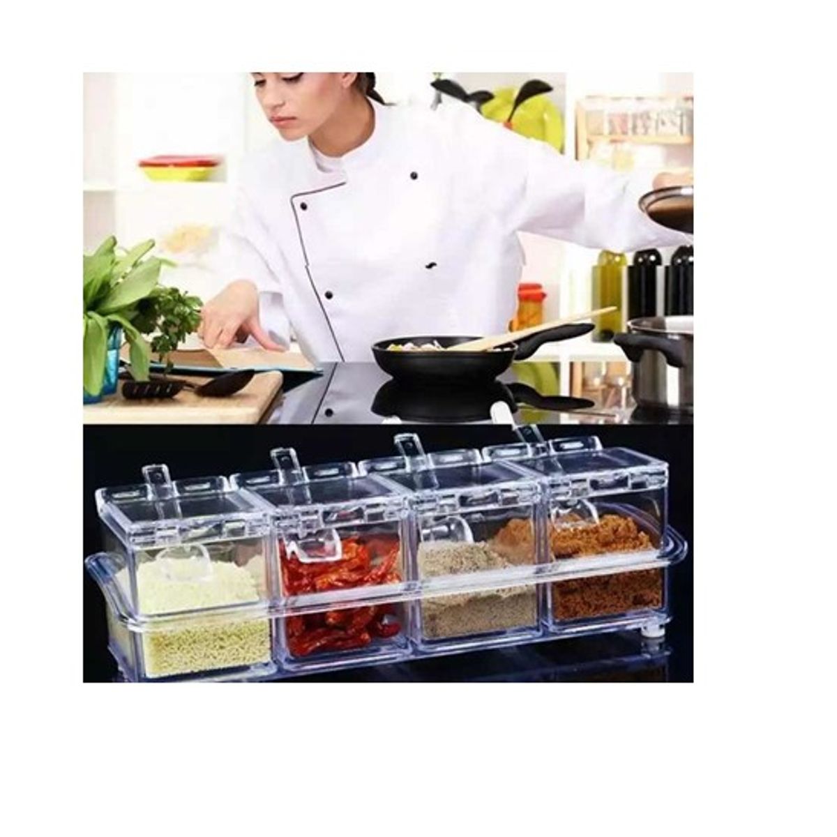 CRISTAL - Condimenteros Recipientes Para Especies 4 Unidades Cocina