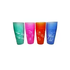 GENERICO - Set 12 Vasos Plásticos Resistentes Reutilizables Palma