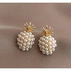GENERICO - Aros forma de piña dorados