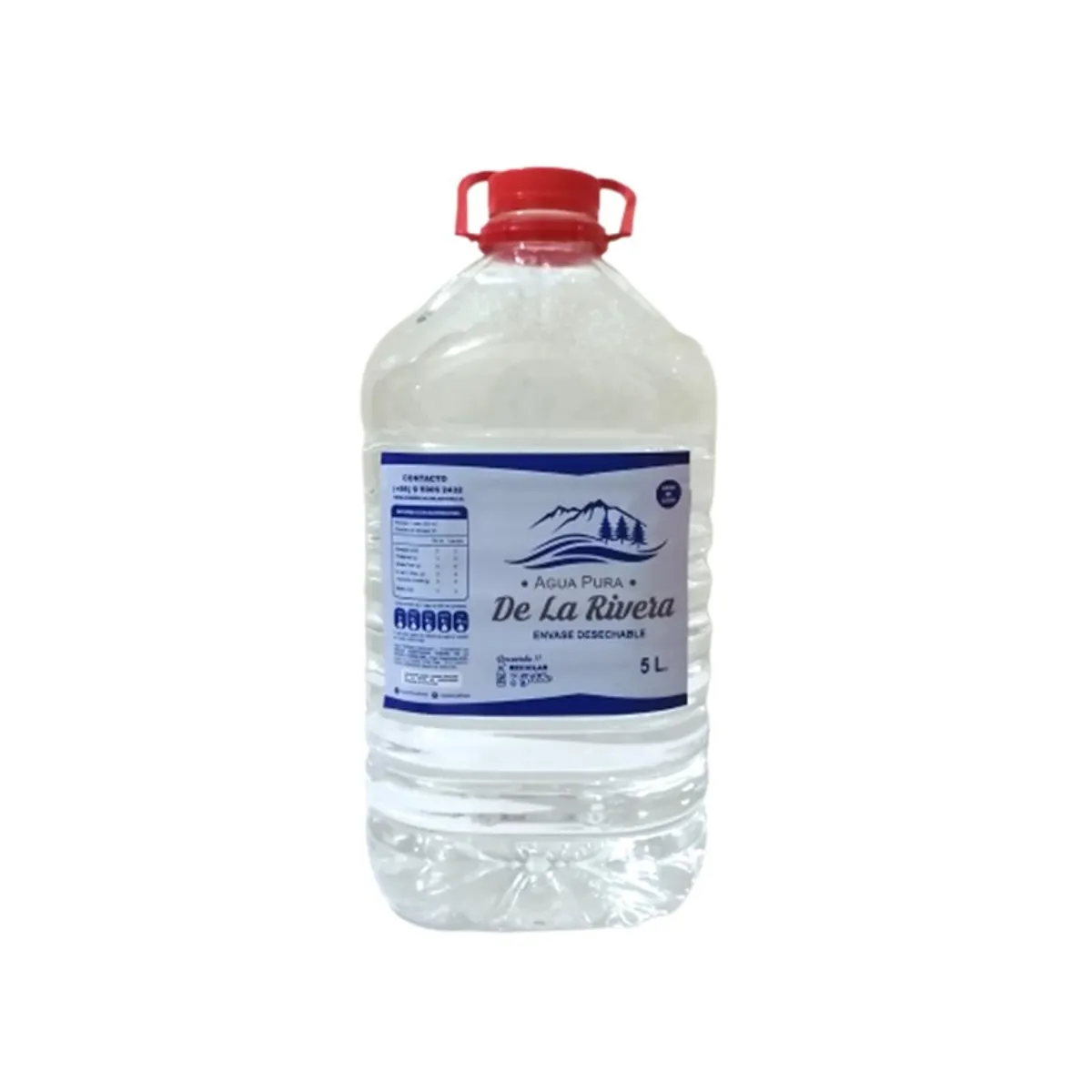 AGUA PURA DE LA RIVERA - Bidón desechable de agua pura De La Rivera 5L