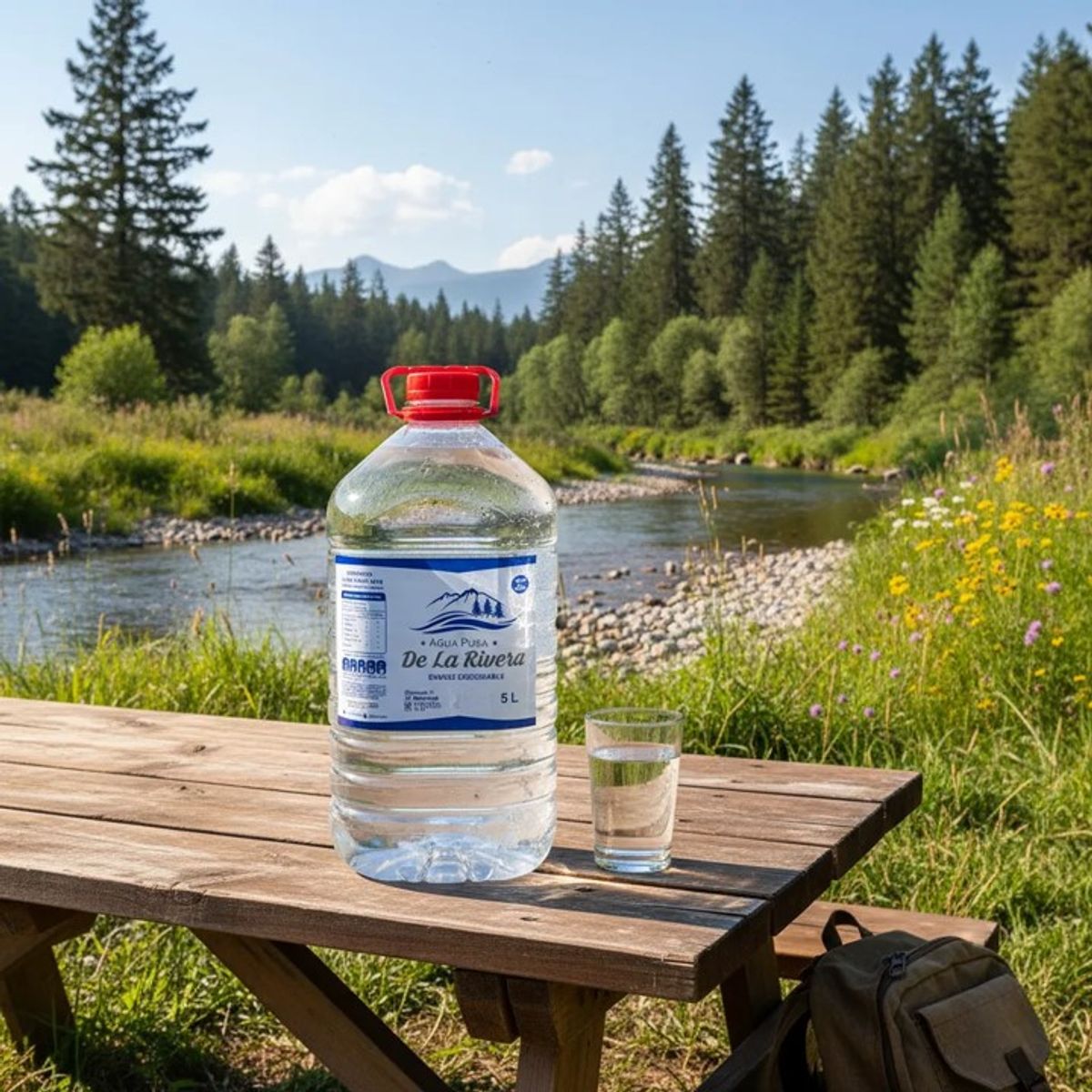 AGUA PURA DE LA RIVERA - Bidón desechable de agua pura De La Rivera 5L