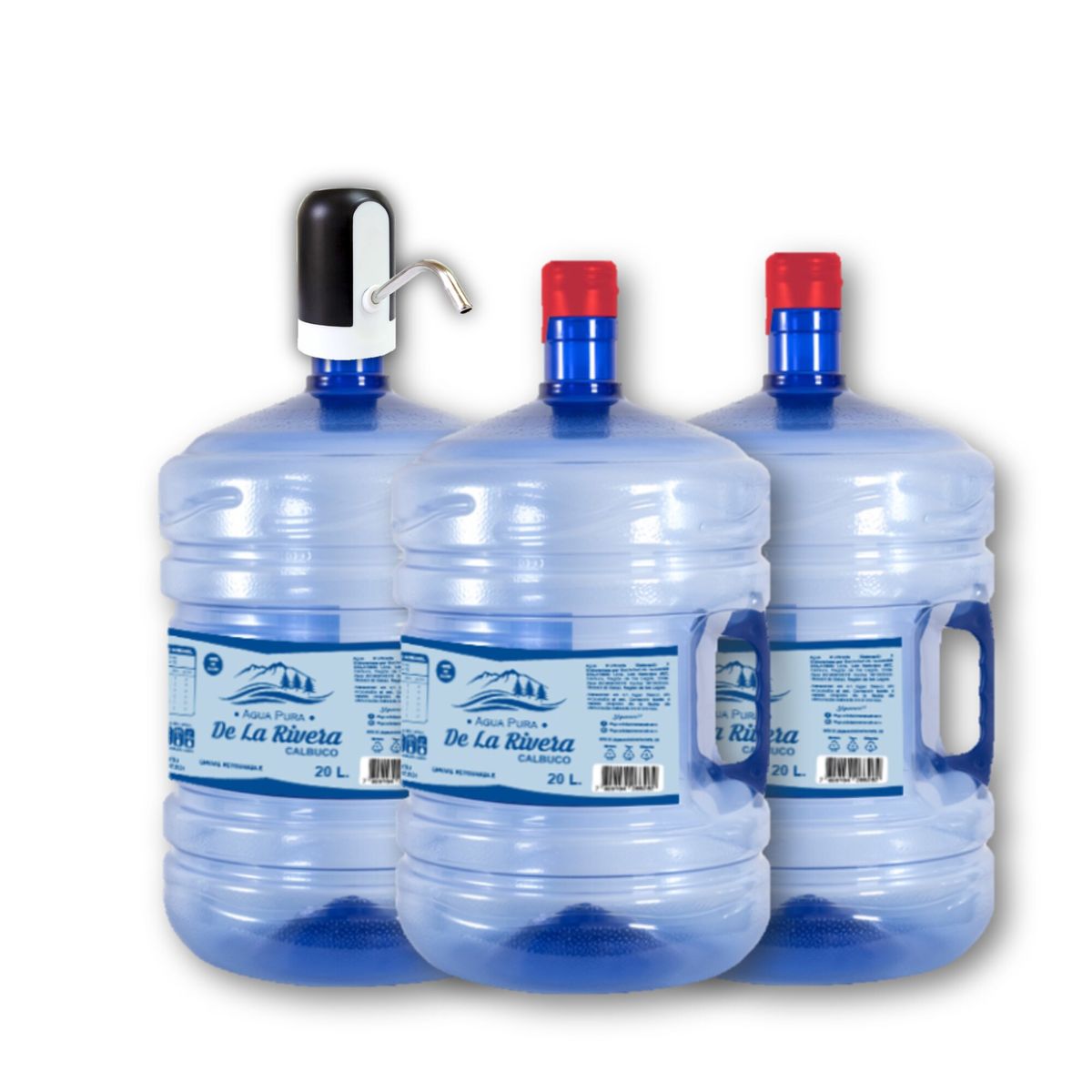 AGUA PURA DE LA RIVERA - SOLO RM-NO REGIONES Kit 3 Agua Pura y Dispensador eléctrico