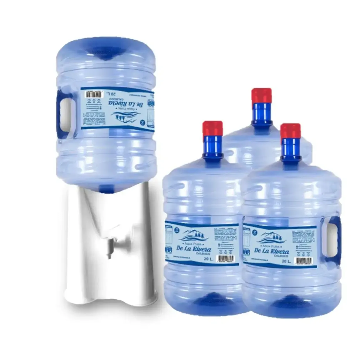 AGUA PURA DE LA RIVERA - SOLO RM-NO REGIONES Kit 4 Agua Pura y Dispensador sobremesa
