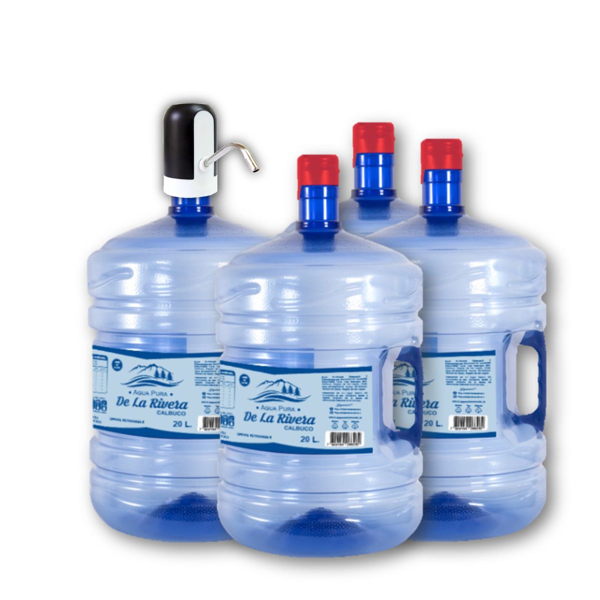 AGUA PURA DE LA RIVERA - SOLO RM-NO REGIONES Kit 4 Agua Pura y Dispensador eléctrico